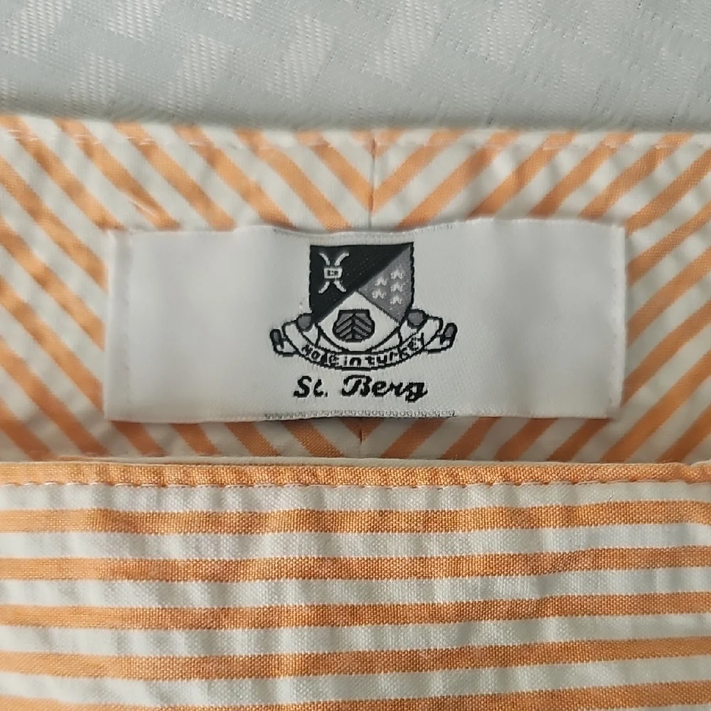 Striped Peach Mini Skirt with Front‎ Seams